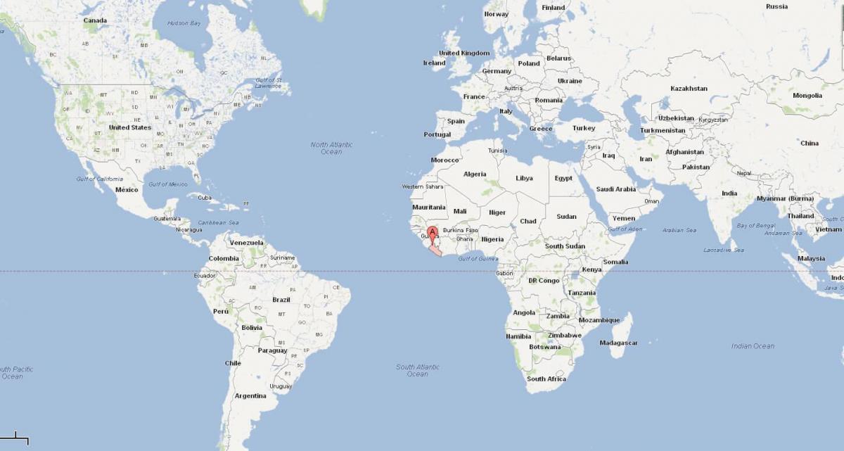 Libéria localização no mapa