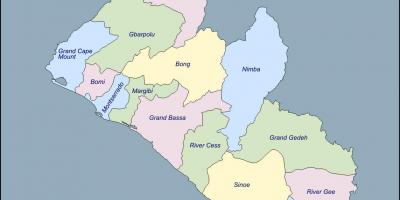 Mapa dos condados da Libéria